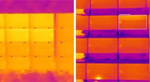 Imagen térmica de paneles solares